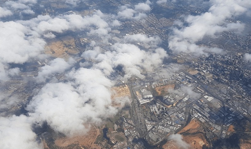 Johannesburg, Südafrika, Luftaufnahme, Wolken, Stadt, Luftbild, 